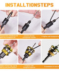 Pro Grade Countersink Drill Bit Set For Woodworking 4 Piece M2 HSS Bits installation steps with hands and tools