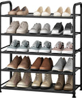Beefy 5-Tier Metal Shoe Rack With Mesh Shelves For Entryway, Closet Or Garage, Free Standing Organizer Holds 15 Pairs