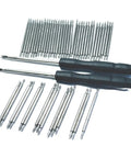 50Pcs 18mm Watch Spring Bars Replacement Kit With 1.5mm Diameter Stainless Steel Pins Double Flanged Ends Includes Watch Band Remover Tool For Easy Strap Swaps Durable 18mm Width Fits Most 18mm Bands.