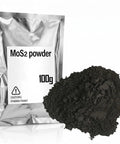 Industrial Grade MoS2 Powder 100g Molybdenum Disulfide Dry Lubricant With 1.3 Micron Particles, packaging and powder