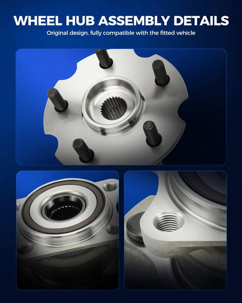 Beefed Up 512374 Rear Wheel Bearing And Hub Assembly Fits Toyota RAV4 2006-2012 4WD Lexus NX 2015-2021 5 Lug detail view