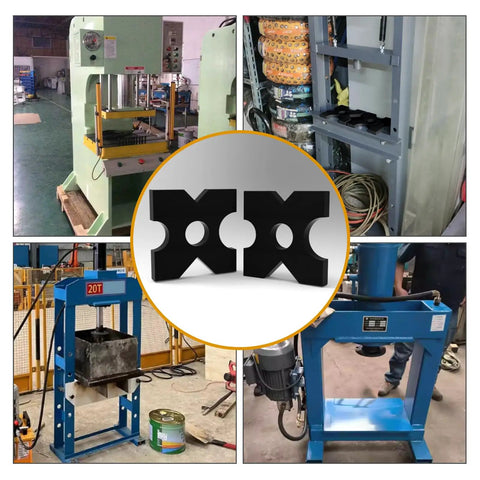 Two Pack 7x7x1 Hydraulic Press Plates For H Frame Arbor Press, thick black steel plates on 20 ton hydraulic press