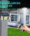 Outdoor Solar Flood Light With Motion Sensor, 416 LEDs Delivers 3000 Lumens Of Serious Brightness, image showing remote control operation