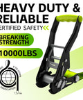 Beefy Heavy Duty Ratchet Straps With Forged J Hooks 2 Inch By 27 Foot Tie Down Straps 10000 Pound Break Strength