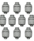 One Half Inch Liquid Tight NPT Non Metallic Conduit Connector For PVC Electrical Flexible Conduit Fittings 180 Degree Straight UL Listed Grey 10 Pack