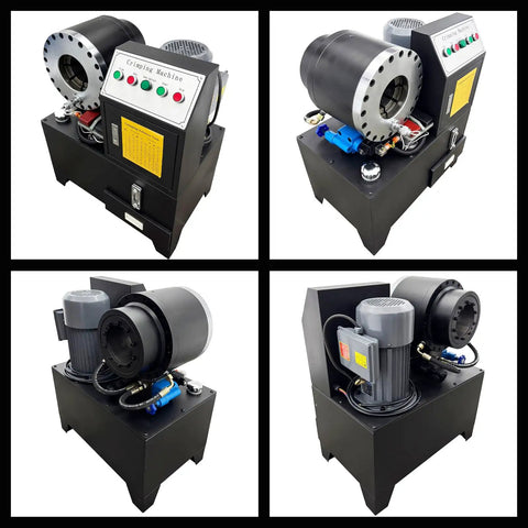 Rock Solid Electric Hose Crimping Machine For Hydraulic Tube Press With Ten Die Kits Smooth 220 Volt operation, heavy duty design.
