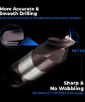 Rugged M35 Cobalt Center Drill Bit With TiAln Coating For Nailing Precise Starter Holes In Stainless Steel Cast Iron And Copper Number 3 Size showing sharp point angle and sandblasting surface.