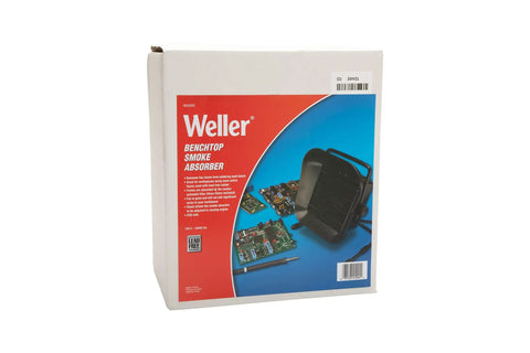 Packaging box of Bench Top Smoke Absorber For Soldering Flux Fumes 120V Pro Grade Quiet ESD Safe Fan With Replacement Filter WSA350F
