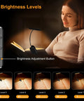 Gritin rechargeable book light with flexible gooseneck clip-on, 19 LEDs, memory function, for reading in bed