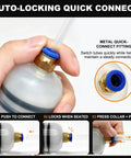 Tight Squeeze Friendly 200cc Automotive Fluid Extractor And Fill Pump with metal quick-connect fitting in hand.