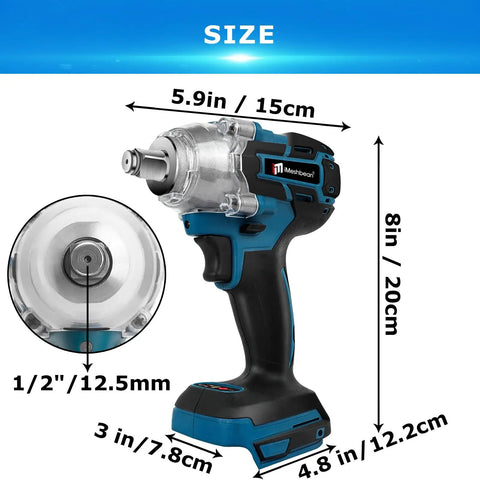 Heavy Duty 21V Brushless Cordless Impact Wrench With 1/2 Inch Drive, 3 Speed Settings And Variable Trigger For Fast Car Repairs. Includes 3.0Ah Battery, Case Sockets, And Quick Charger For Pro Grade Torque And Power