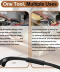Rubber Push Stick With Hold Down Clamp Set used for woodworking, demonstrating safe grip with ergonomic handle