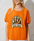 Dope Monkey Vintage Emblem DTF Transfers Pack for Tees Animal Team Punchs Iron On Stickers on orange shirt