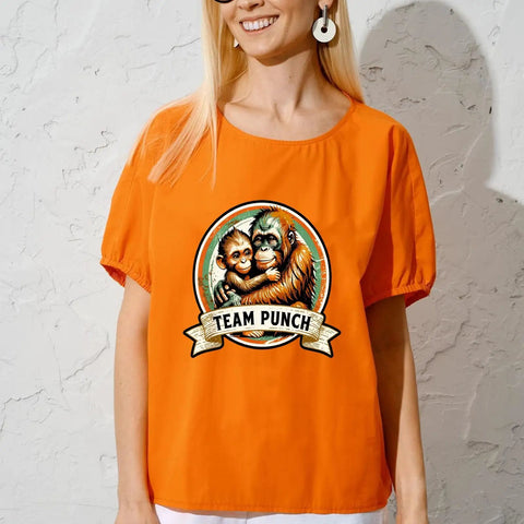 Dope Monkey Vintage Emblem DTF Transfers Pack for Tees Animal Team Punchs Iron On Stickers on orange shirt