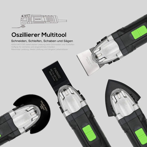 Heavy Duty Pro Grade Oscillating Multi Tool Kit with 6 Variable Speeds 3.5A Quick Clamp System Change 30 Accessories