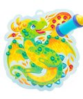Mess Free Diamond Painting Kit For Kids Ages 4-8, Gem Art Craft Set With Popper Tool featuring dragon design card with colorful gems