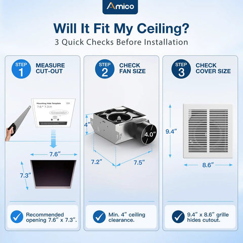 Whisper Quiet Bathroom Exhaust Fan With 80 CFM Airflow And 1.0 Sones For Sweet Moisture Control And A Super Smooth No Sweat Install On Ceilings Without Any Attic Access Needed