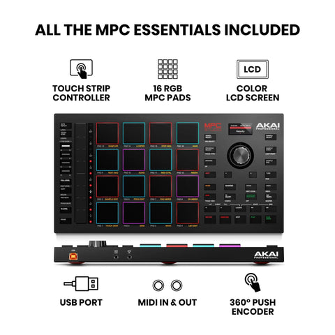 Dope Beat Making MIDI Controller With 16 Velocity Sensitive RGB Pads And Aftertouch, MPC Software Integration, front view