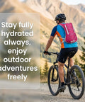 Cyclist with 12L Hydration Backpack With 2L Water Bladder For Men And Women, Ultra Lightweight Water Pack, reflective straps.