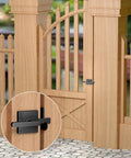 Beefy Double Sided Gate Latch For Outdoor Fences And Wood Gates With Dual Handles On Both Sides Aluminum Alloy Black Powder Coat