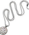 Silver beaded chain with round pendant inscribed 'Best friends are the sisters we choose'