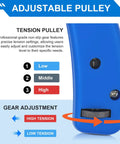 Heavy Duty Die Cast Steel Cable Tie Gun With Flush Cut Fastening Tool showing adjustable tension settings