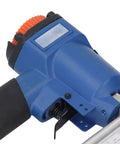 Boss Grade 18 Gauge Pneumatic Brad Nailer Air Powered Nail Gun Featuring An Ergonomic Soft Grip Handle close-up of trigger and grip.