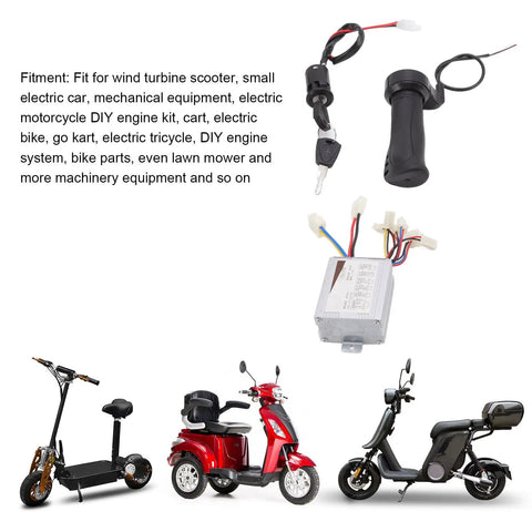 36V 500W Motor Controller With Throttle Grip For Electric Scooters, Tricycles, And Bikes, DC Speed Control Box Kit
