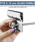 Close-up of 4 Pack M6053 Frameless Shower Door Roller Assemblies with three quarter inch plastic wheels and ball bearings.