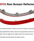Two Piece Rear Bumper Reflector Set For Mercedes-Benz X166 GL GL350 GL450 GL500 GL550 GL63 AMG 2013-2016 And GLS450 2017-2019