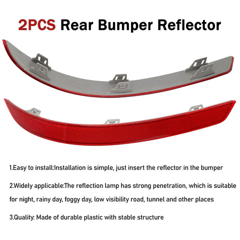 Two Piece Rear Bumper Reflector Set For Mercedes-Benz X166 GL GL350 GL450 GL500 GL550 GL63 AMG 2013-2016 And GLS450 2017-2019