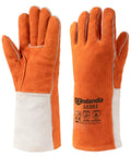 Premium 13 Inch Leather Forge Welding Gloves With Aramid Stitching And Split Leather Shell Heat Resistant Up To 212F, large, one pair