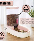Reliable Gravity Dog Food Dispenser Automatic Cat Feeder With One Gallon Capacity For Small Medium Dogs And Cats Pink Siphon Kibble Station with eco-friendly materials.