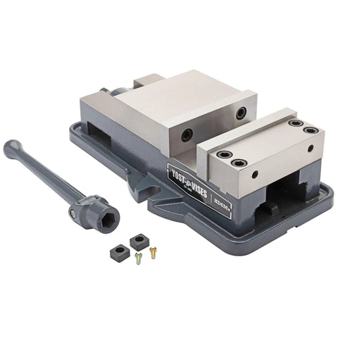 Heavy Duty 6 Inch Milling Machine Vise Crafted From Tough Ductile Iron With Hardened Steel Smooth Jaws engineered for CNC and manual mills.