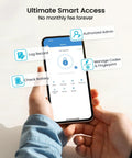 User interacting with mobile app for Badass 7 In 1 Fingerprint Smart Deadbolt Lock With App Control And Key Fobs.