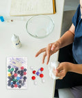 Child using Molecular Modeling Kit For Chemistry Students With 63 Atom Balls And 86 Bond Pieces for hands-on learning in classroom