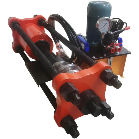 150 Ton Hydraulic Chain Pinning Machine Track Pin Removal Tool Heavy Duty Link Repair Press for Skid Steer Forklift, orange body.