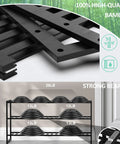3 Tier Bamboo Shoe Rack Organizer 32.5 Inch Long Holds 9-15 Pairs Stackable Foldable Black components and weight capacity