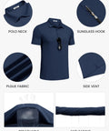Men's Golf Polo Shirt Quick Dry Cotton Short Sleeve Breathable Anti Sweat Wrinkle Resistant Tactical Collared Polo For Summer Athletic