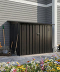 Heavy Duty 35 Cu Ft Outdoor Storage Box With Hydraulic Lift Lid And Lockable Doors All-Weather Metal Shed for garden use