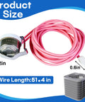 Defrost temperature sensor with pink 51.4-in wire and inline plug for Carrier/Bryant/Payne heat pumps