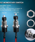 Momentary Push Button Switch 2 Pin SPST Normally Open Mini Round 7mm Black Button With Pre Soldered Wires for DIY Projects