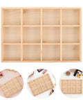 Solid Wood Jewelry Storage Tray With Twelve Grids For Rings And Bracelets Drawer Organizer Keeps Your Daily Bling Neat for Bedroom Nightstand.