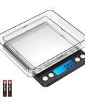 Pocket Digital Kitchen Scale For Jewelry And Cooking, 500g Capacity, 0.01g Precision, Backlit LCD, Battery Included, Black with Tray