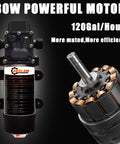 12V Fuel Transfer Pump Kit Moves Up To 120 Gallons Per Hour Of Gas Or Diesel With Flexible Fuel Hose And Dual Power Cables