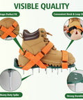 Adjustable Lawn Aerator Shoes with heavy duty spikes, secure hook loop straps for comfortable fit, visible quality features