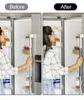 Before and after using Refrigerator Door Handle Covers Pack Of 2 16 By 4 Inches Keeps Handles Clean From Fingerprints Water And Grime