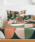 Cloud Soft Queen Fitted Sheets With 16 Inch Deep Pocket Microfiber Bedding Set Includes Two Pillowcases in retro style.