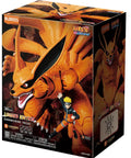Box of Naruto Shippuden Kurama And Naruto Dual Figure Model Kit, 263-Piece Set, assembly required, featuring crouching figures