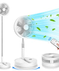Foldable Portable Oscillating Fan With 8000mAh USB C Battery Quiet Remote Desk Fan 8.6 Inch Beating The Heat On The Go